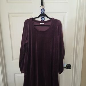 J. Jill Rich Plum Velvet Midi Dress